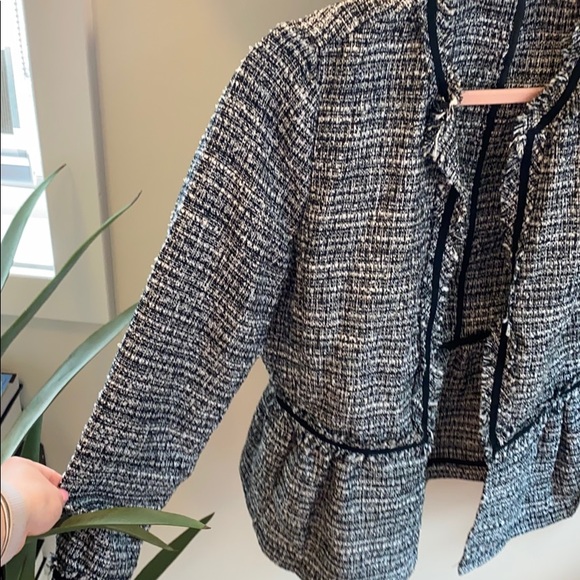 Zara Ruffle Tweed Jacket - Picture 2 of 5